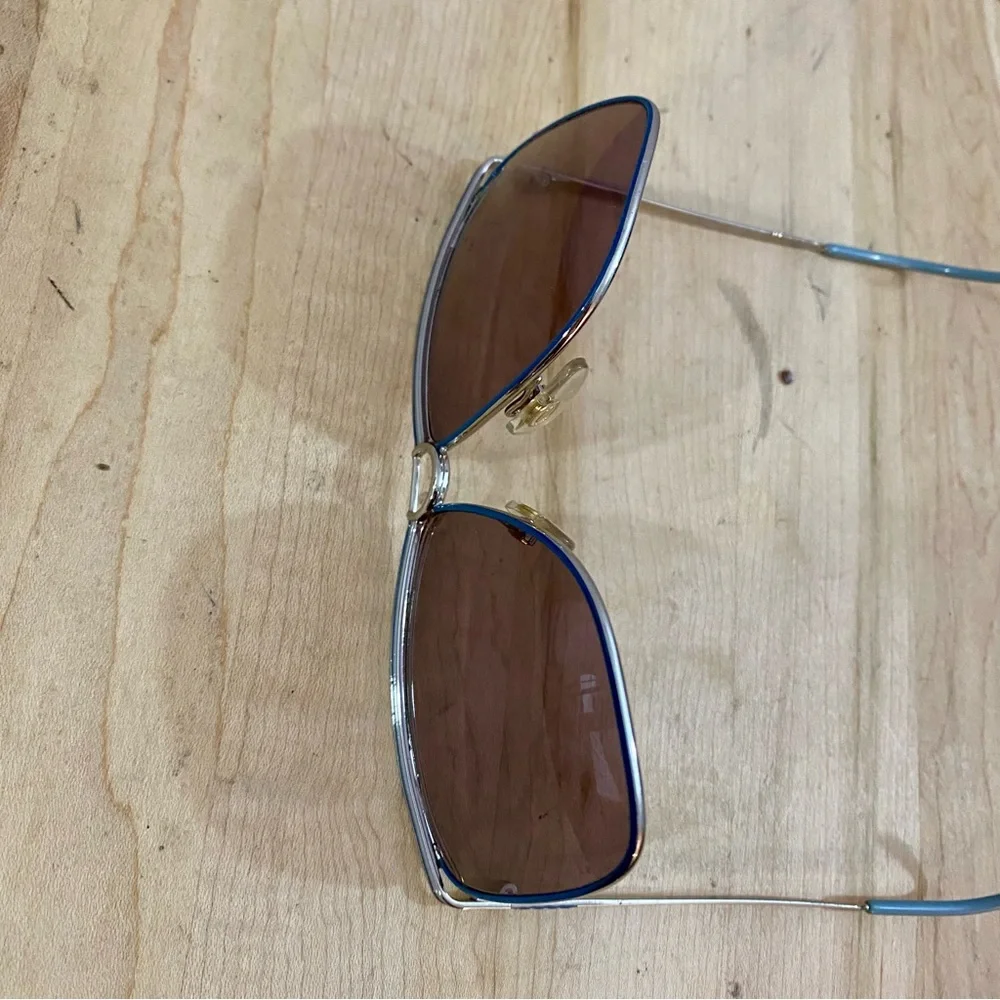 Gucci Vintage 70s Sunglasses Silver Plated Blue Authentic‎ Sz 58-11-135 2204 Y2K